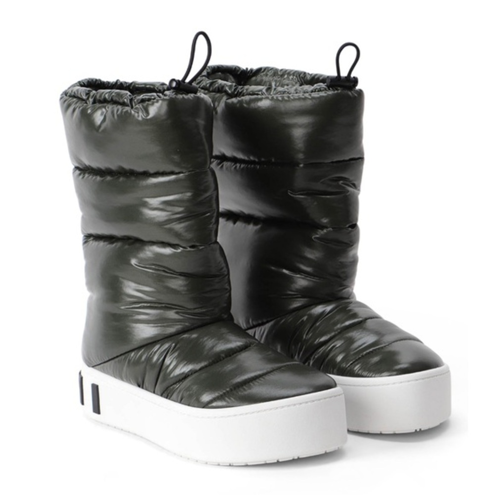 Marni Boots Puffer Padded 30mm Nylon in Dark Green